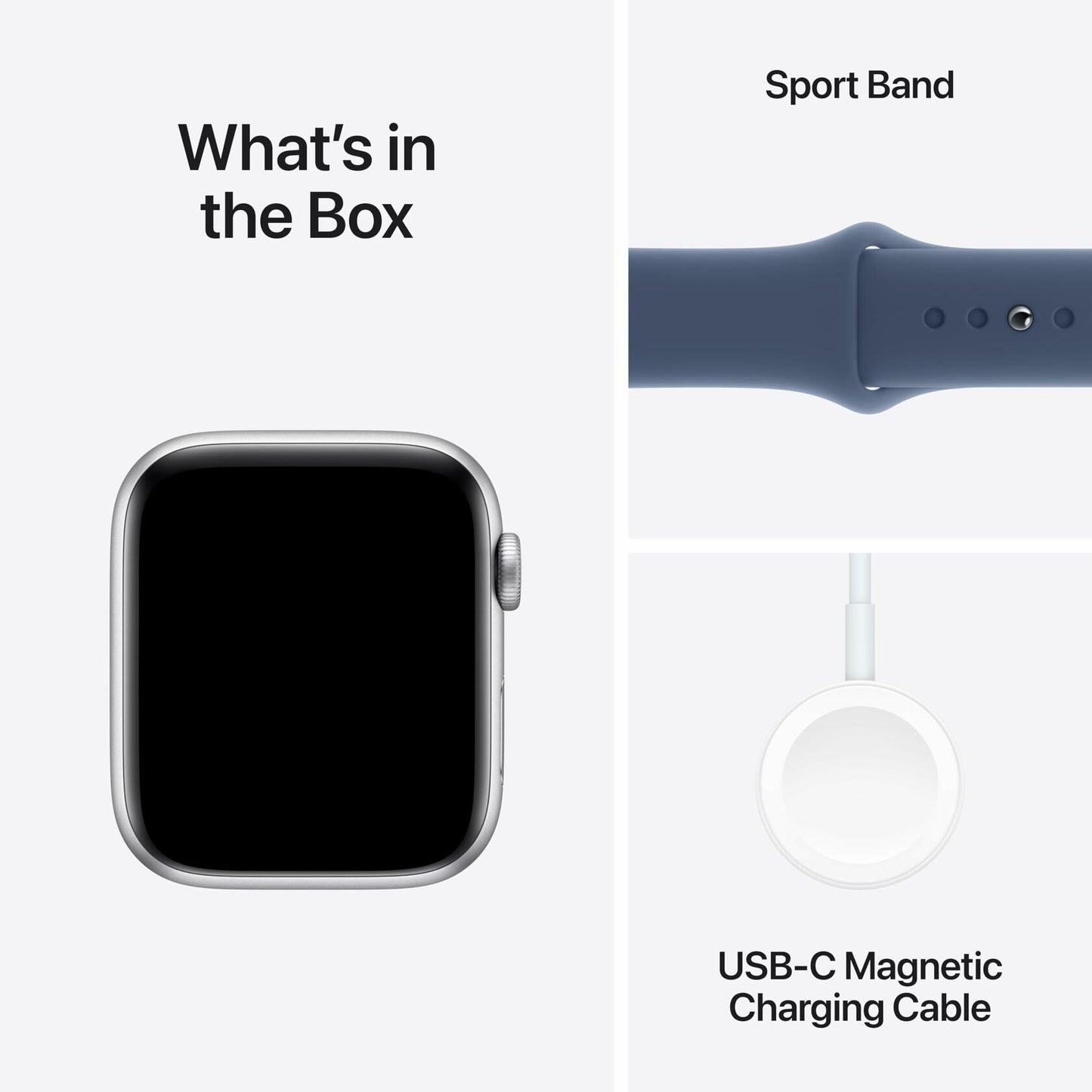 Apple Watch SE 2nd Gen GPS 44mm Silver w/ Denim Band S/M