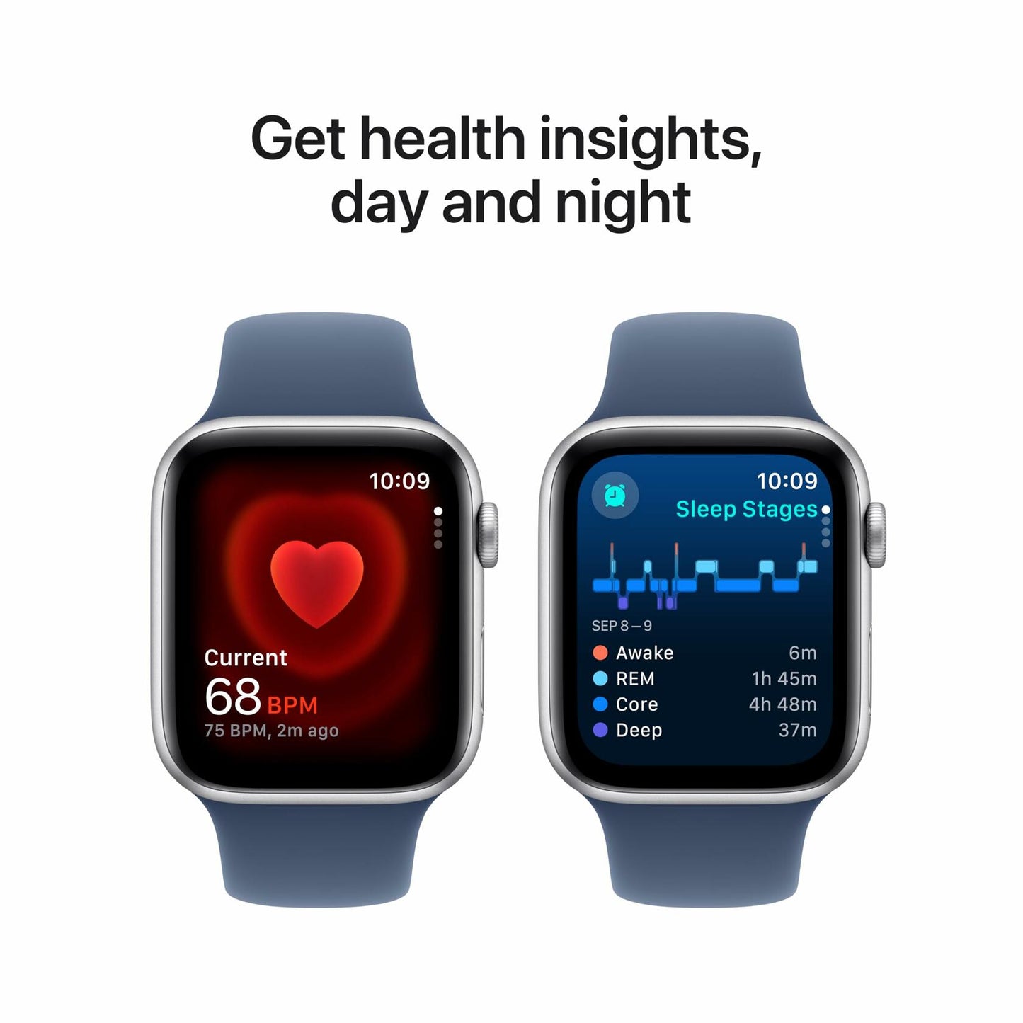 Apple Watch SE 2nd Gen GPS 44mm Silver w/ Denim Band S/M