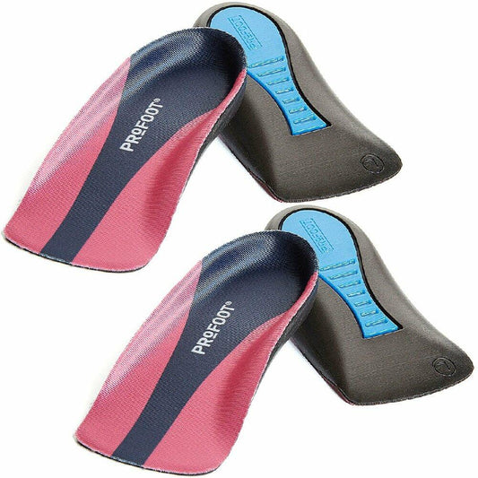 PROFOOT Plantar Fasciitis Orthotics Women's Size 6-10, 2 Pairs Heel Support