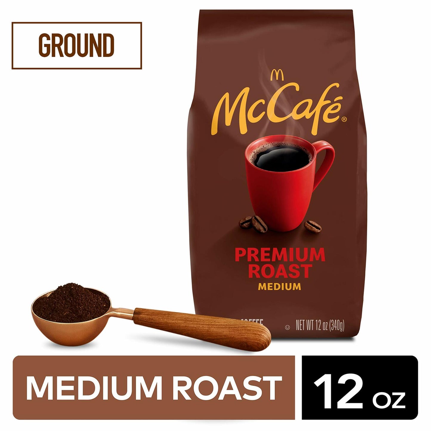McCafé Premium Medium Roast Ground Coffee, 12 oz Bag, Fresh & Rich Flavor