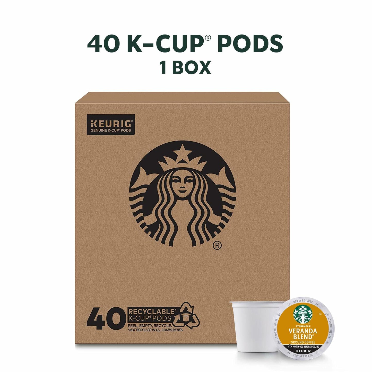 Starbucks Veranda Blend K-Cup Pods 40ct Light Roast
