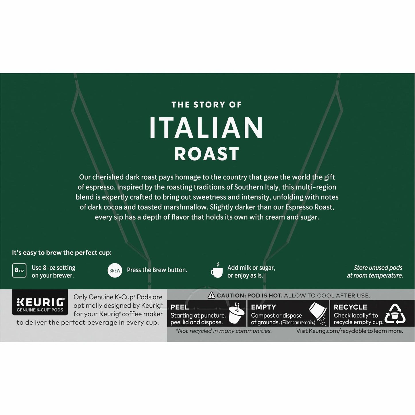 Starbucks Italian Roast K-Cup Pods 10ct Dark Roast 100% Arabica Coffee