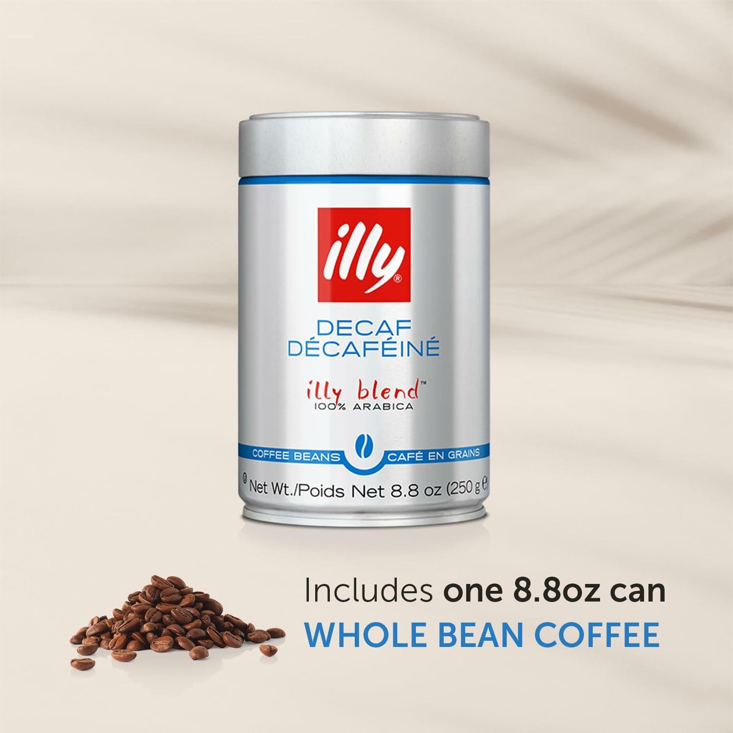 illy Decaf Whole Bean Coffee 8.8oz Medium Roast 100% Arabica