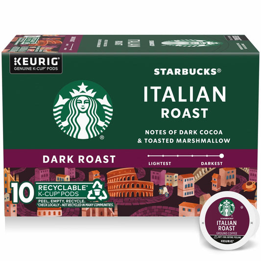Starbucks Italian Roast K-Cup Pods 10ct Dark Roast 100% Arabica Coffee