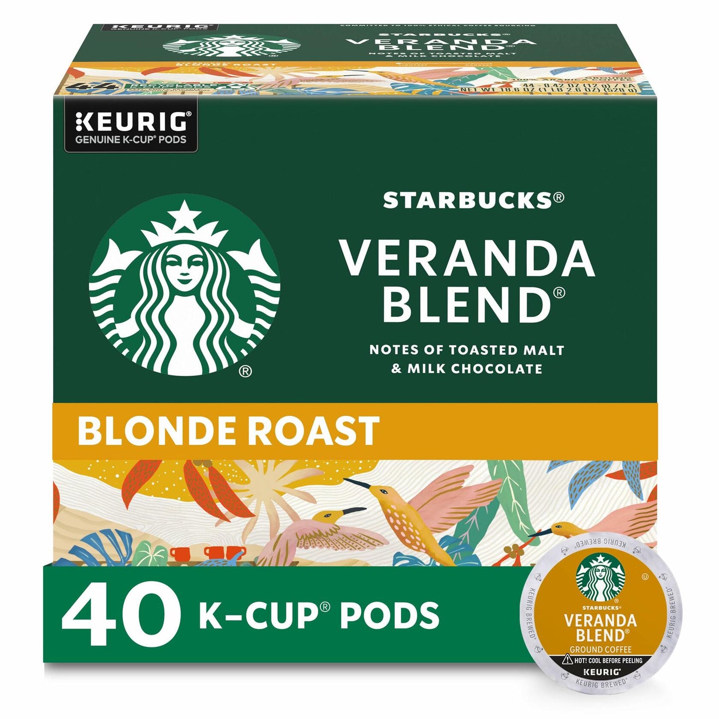 Starbucks Veranda Blend K-Cup Pods 40ct Light Roast