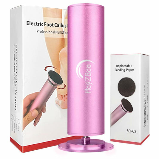 [Like_new] HayZBao Electric Foot File Callus Remover Matte Purple with 60 Sandpaper Discs