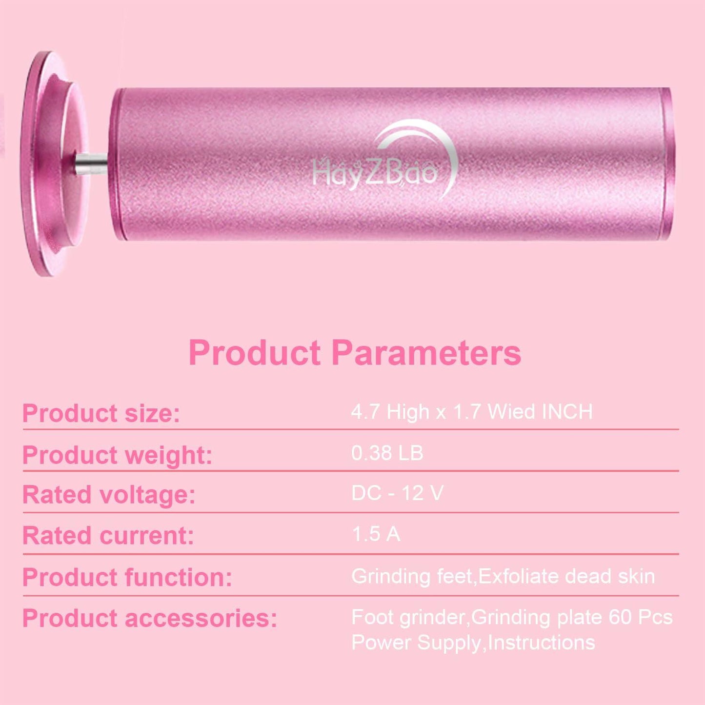 [Like_new] HayZBao Electric Foot File Callus Remover Matte Purple with 60 Sandpaper Discs