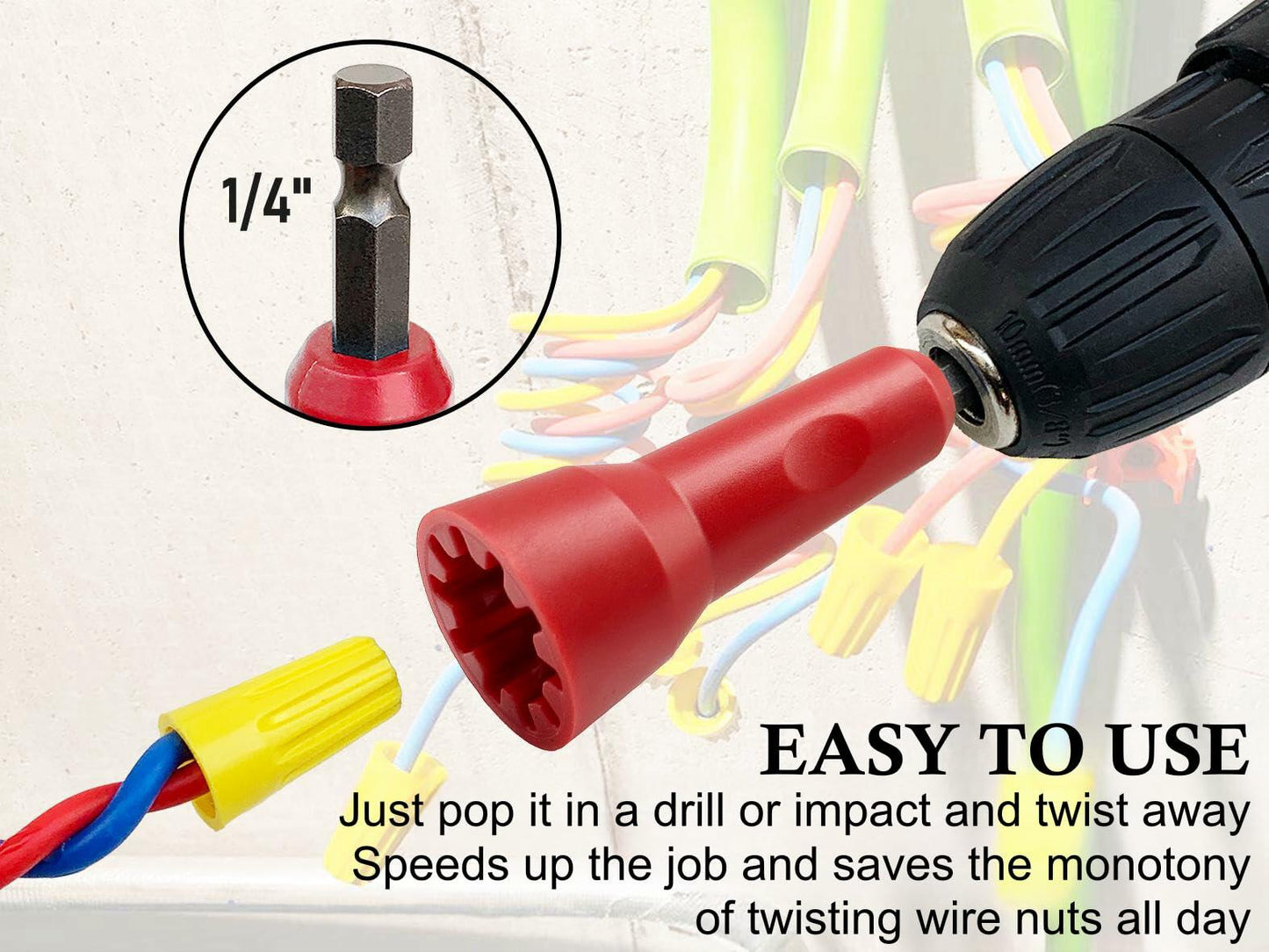 MITANSLE Wire Twister Tool 1/4" Chuck Electrician Drill Driver