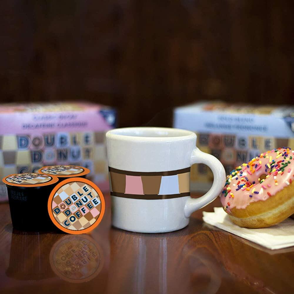 Double Donut Caramel Swirl Decaf Coffee Pods Medium Roast 24ct for Keurig