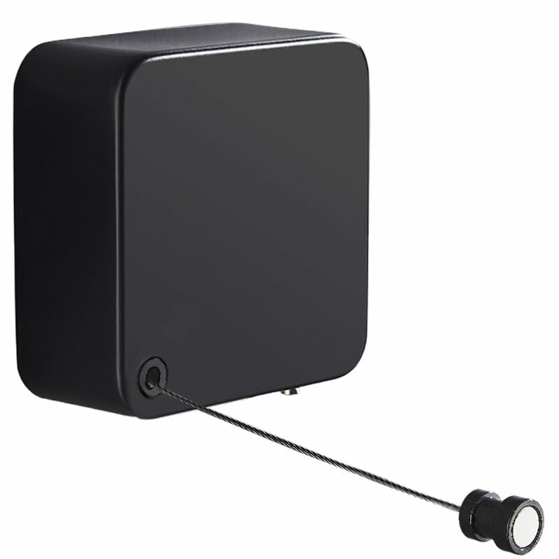Retractable Clothesline Indoor Wall Mount 11.5ft Black Stainless Steel