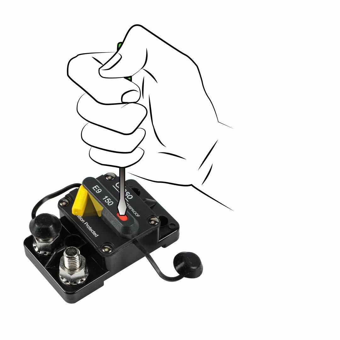 GLOSO 60A E9T Single Pole Thermal Circuit Breaker Manual Reset Automotive