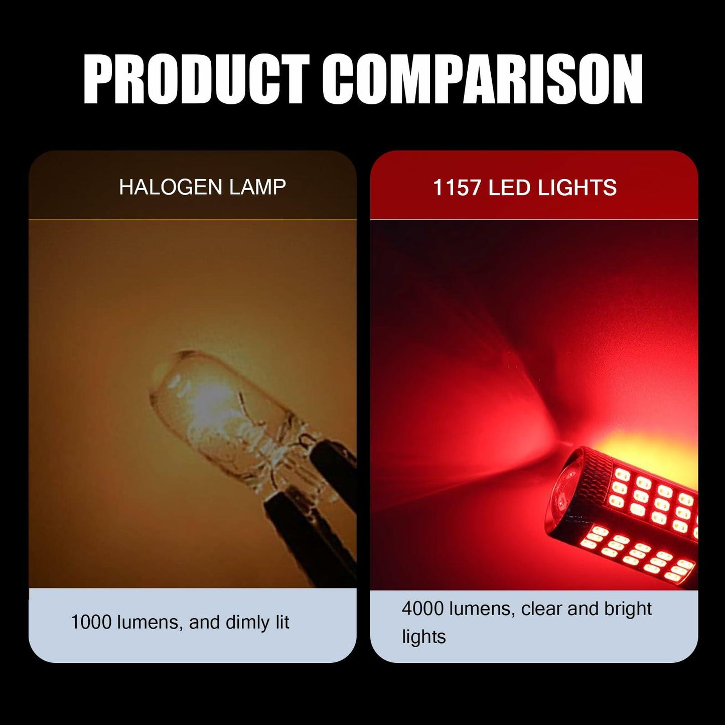 Nowkont 4PCS 1157 LED Brake Light Red 5630 SMD High Brightness Bulbs