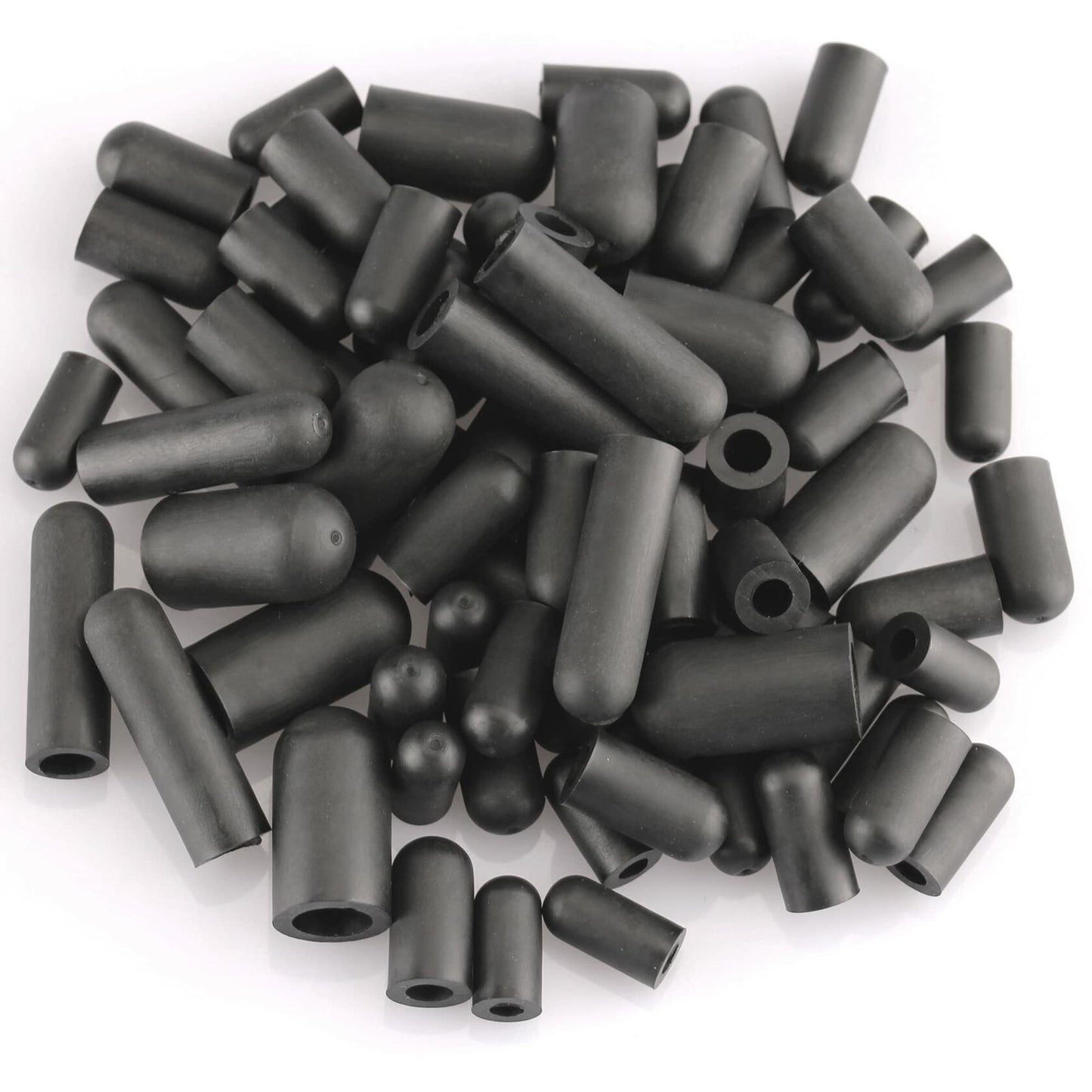 Topomatic 80PCS Vacuum Hose Caps Set, 6 Sizes Black Rubber Automotive Caps