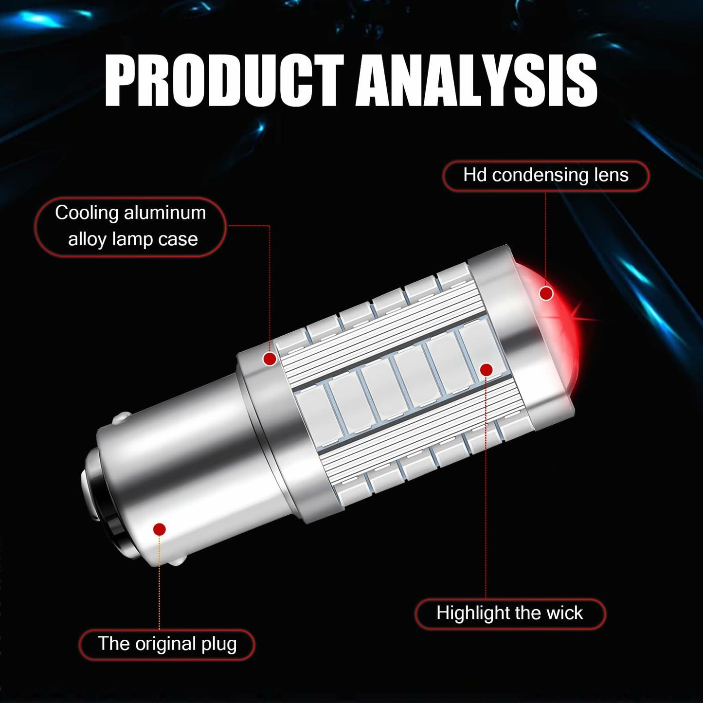 Nowkont 4PCS 1157 LED Brake Light Red 5630 SMD High Brightness Bulbs