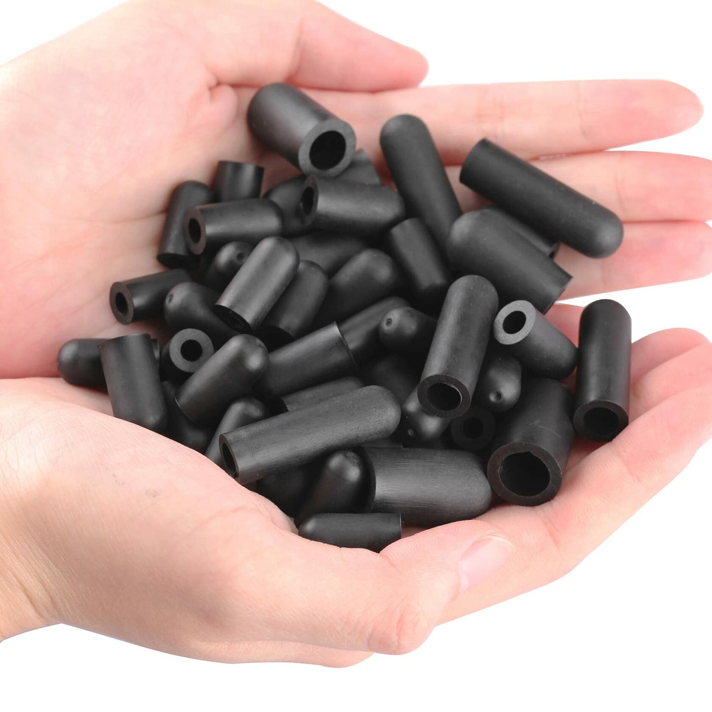 Topomatic 80PCS Vacuum Hose Caps Set, 6 Sizes Black Rubber Automotive Caps