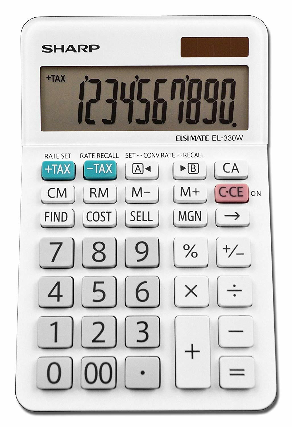 Sharp EL-330WB Calculator Dual Power Solar Battery 1 Pack New