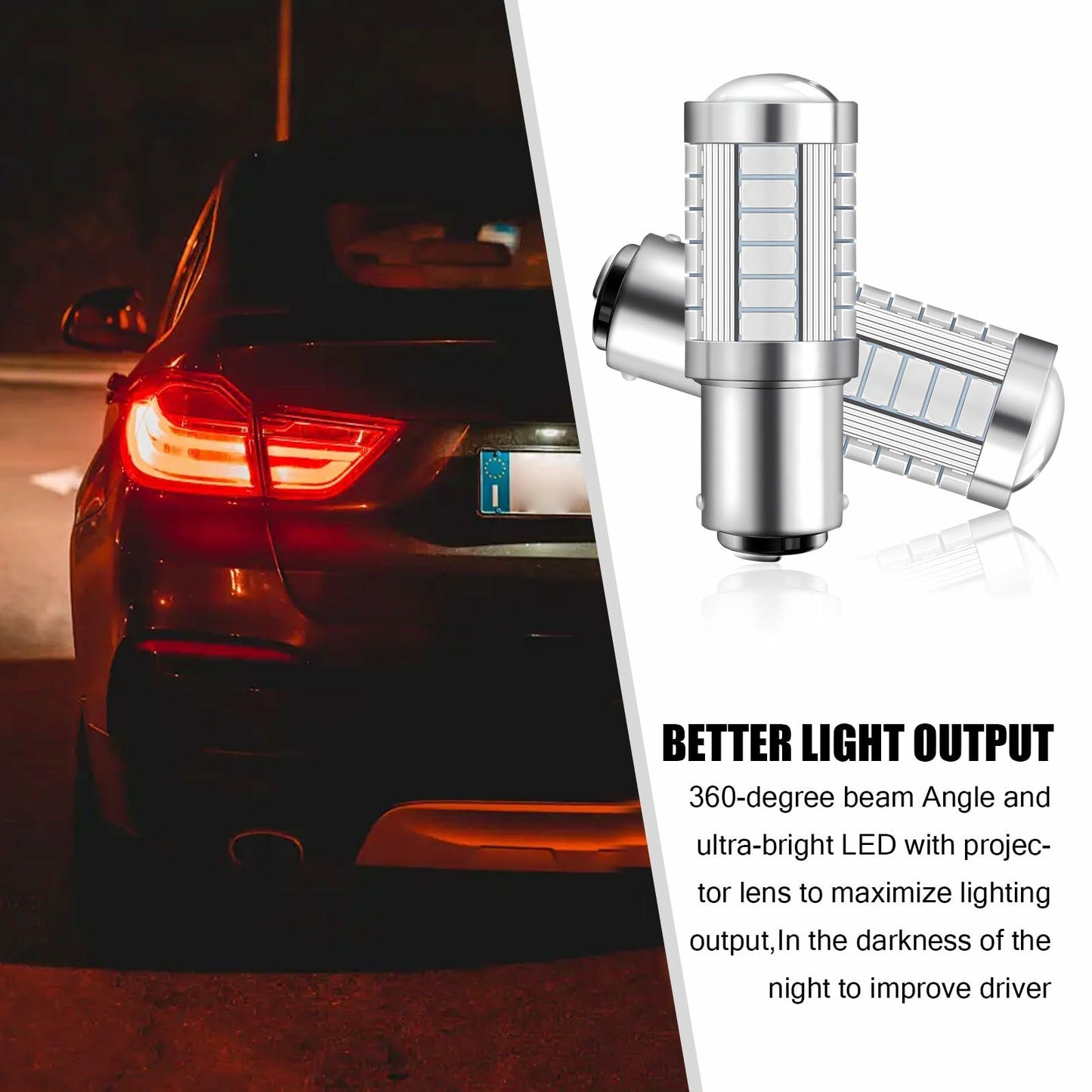 Nowkont 4PCS 1157 LED Brake Light Red 5630 SMD High Brightness Bulbs