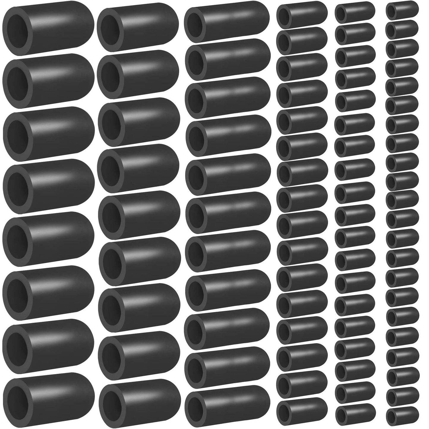 Topomatic 80PCS Vacuum Hose Caps Set, 6 Sizes Black Rubber Automotive Caps