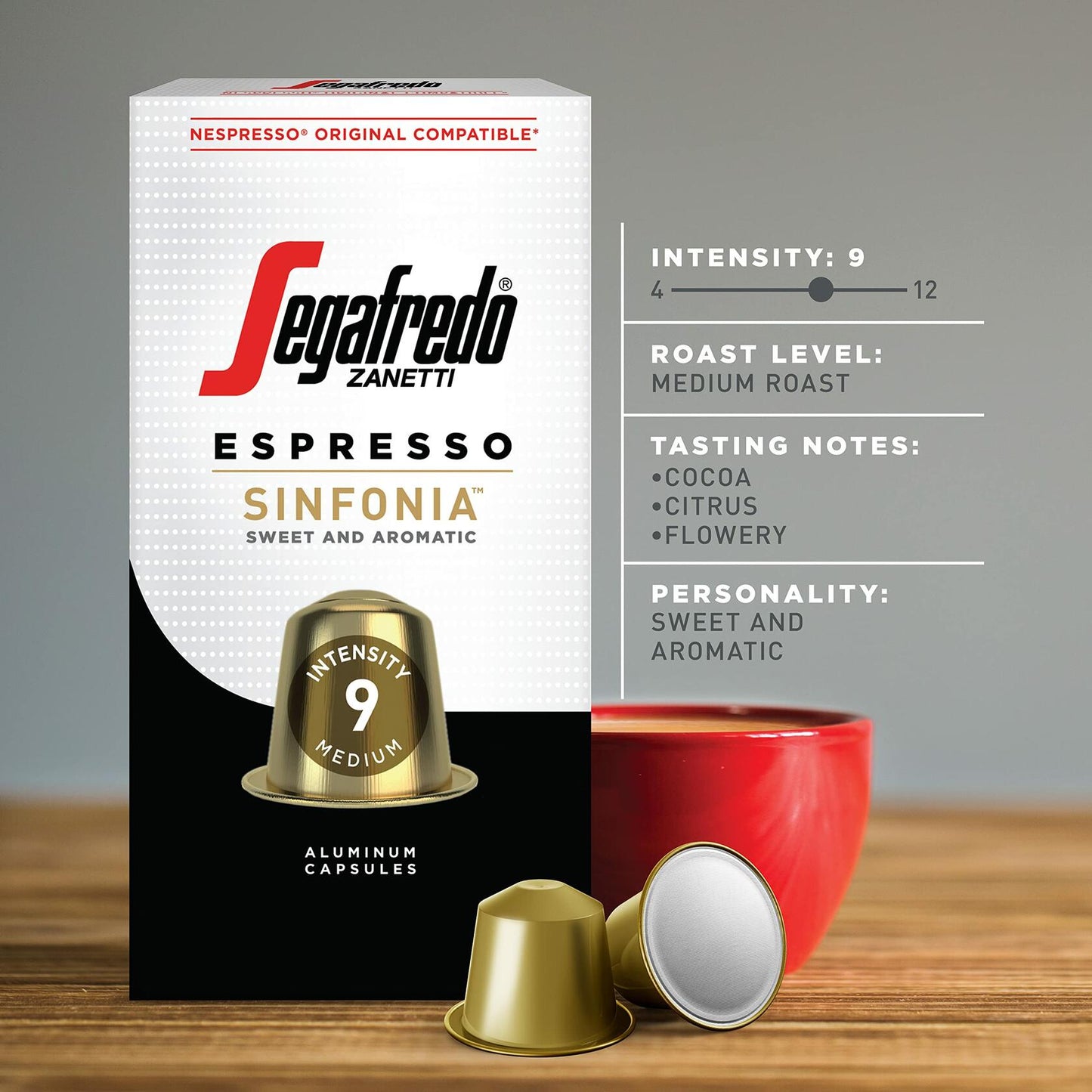 BestBy11/25 Segafredo Zanetti Sinfonia Espresso Capsules 10ct Medium Roast