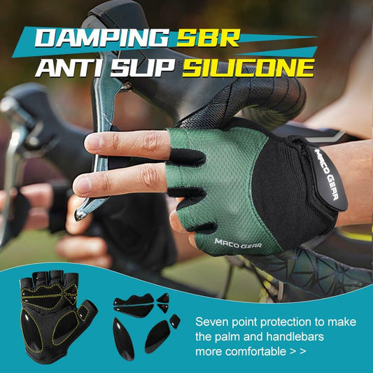 WTACTFUL Half Finger Cycling Gloves for Men Women XL Green Workout Bike
