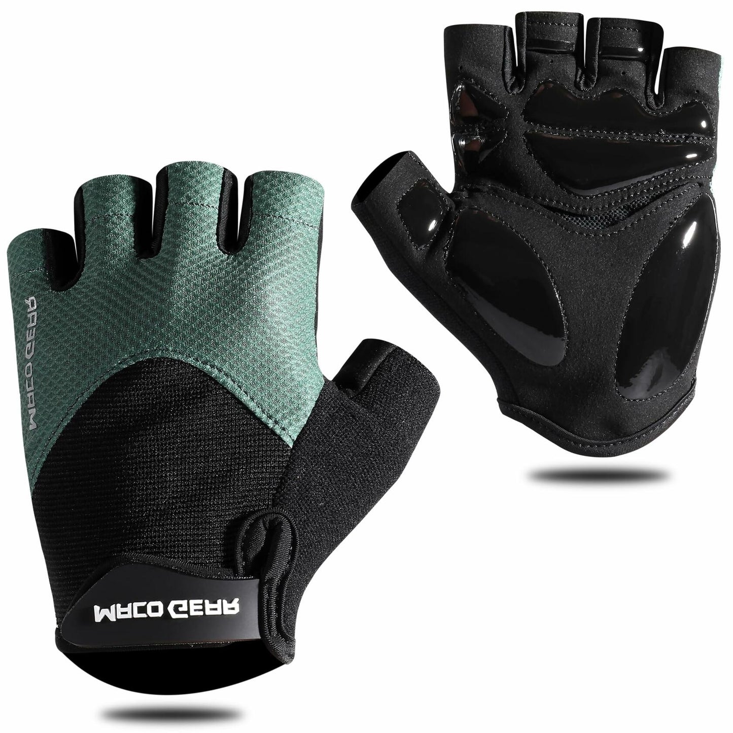 WTACTFUL Half Finger Cycling Gloves for Men Women XL Green Workout Bike