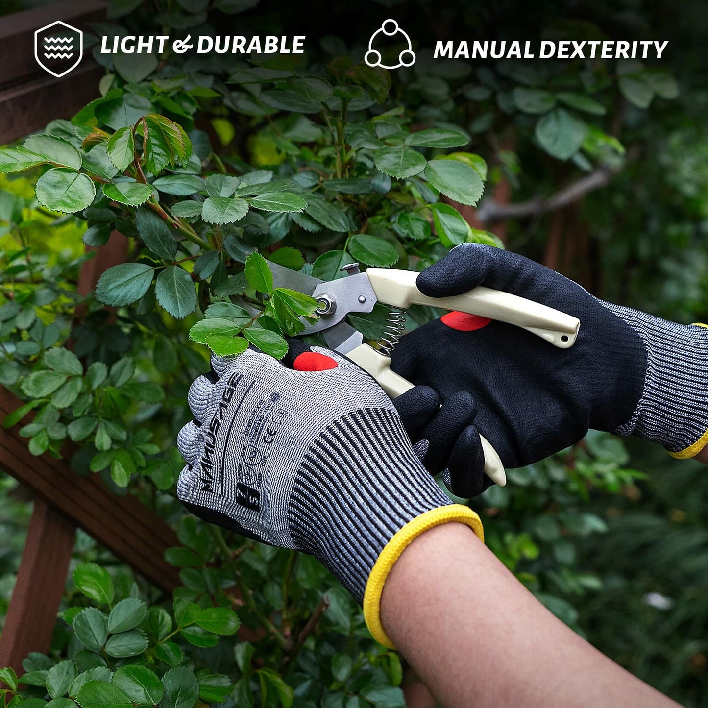 Manusage Kevllar Cut Resistant Work Gloves, Yellow, 3 Pair, Size L