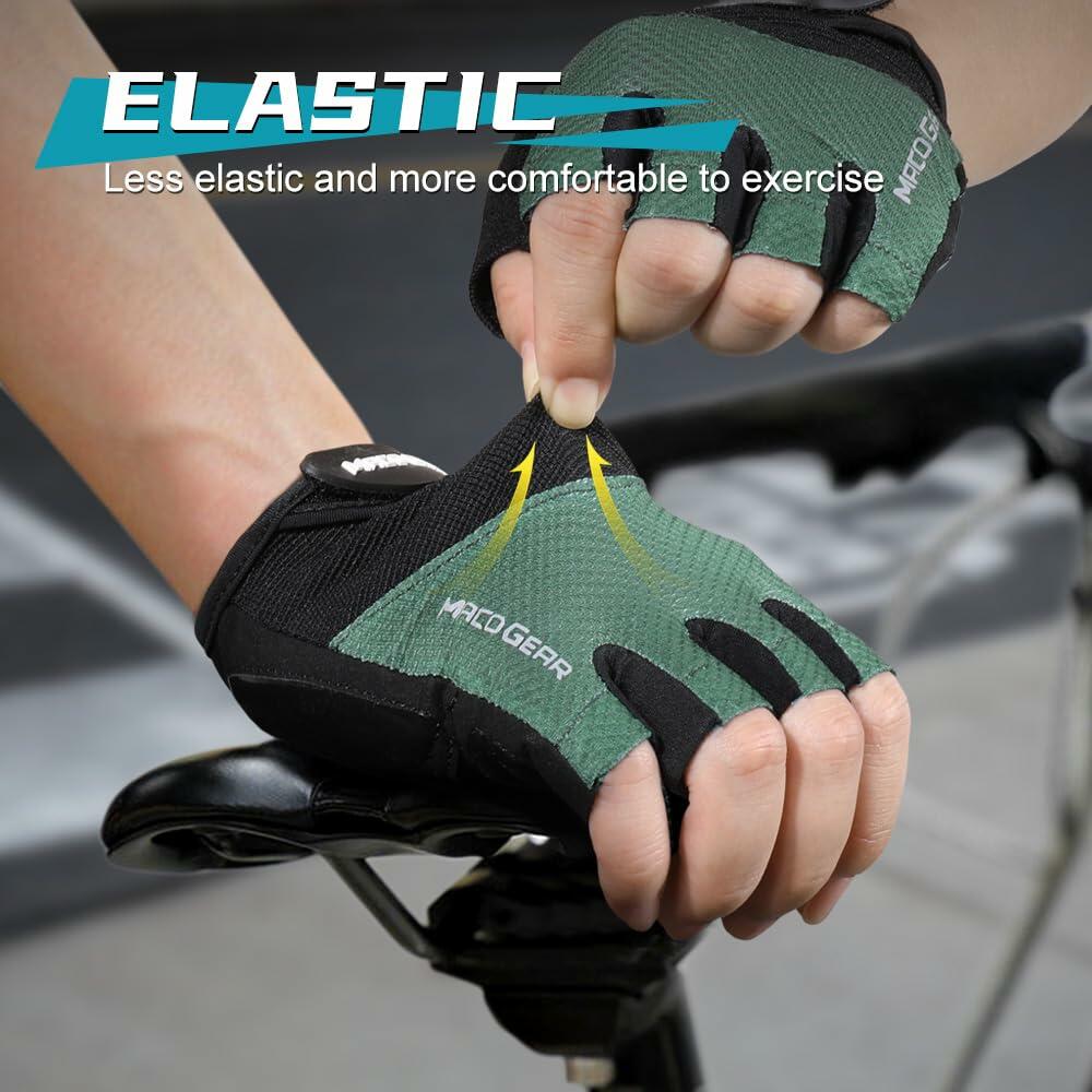 WTACTFUL Half Finger Cycling Gloves for Men Women XL Green Workout Bike
