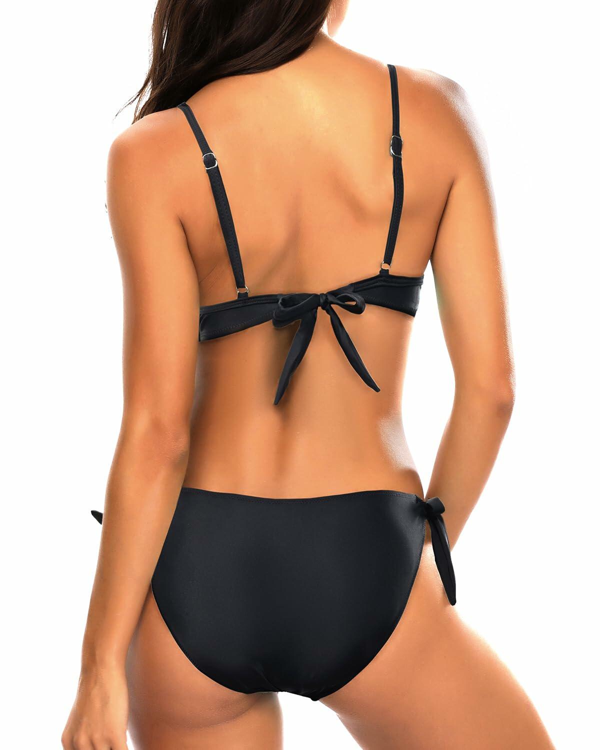 Holipick XL Push Up Underwire Bikini Set Blue Green Two Piece Women Swimwear