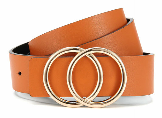 CR Womens Leather Belt 1.3" Reversible 2 Colors Casual Jeans Dress