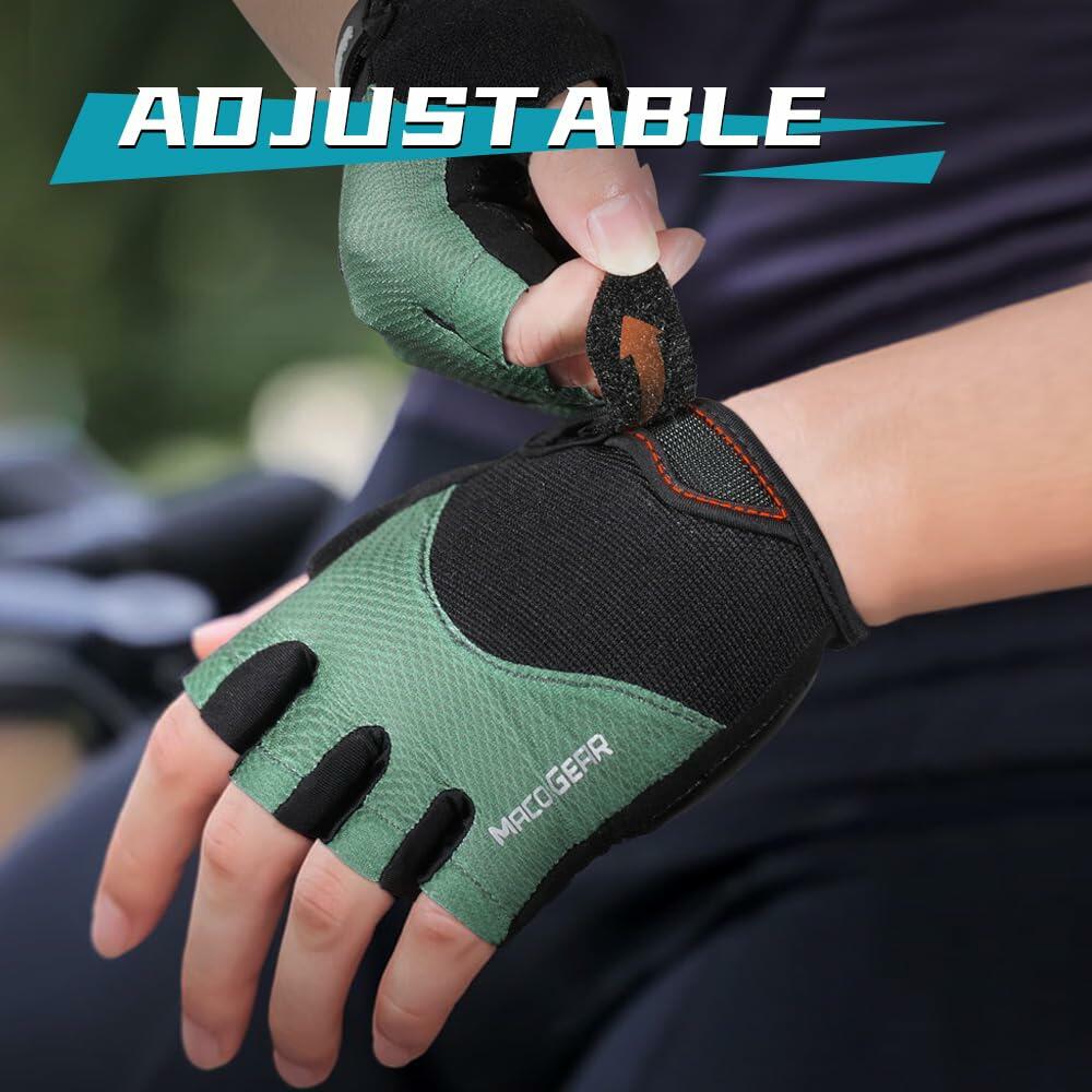 WTACTFUL Half Finger Cycling Gloves for Men Women XL Green Workout Bike