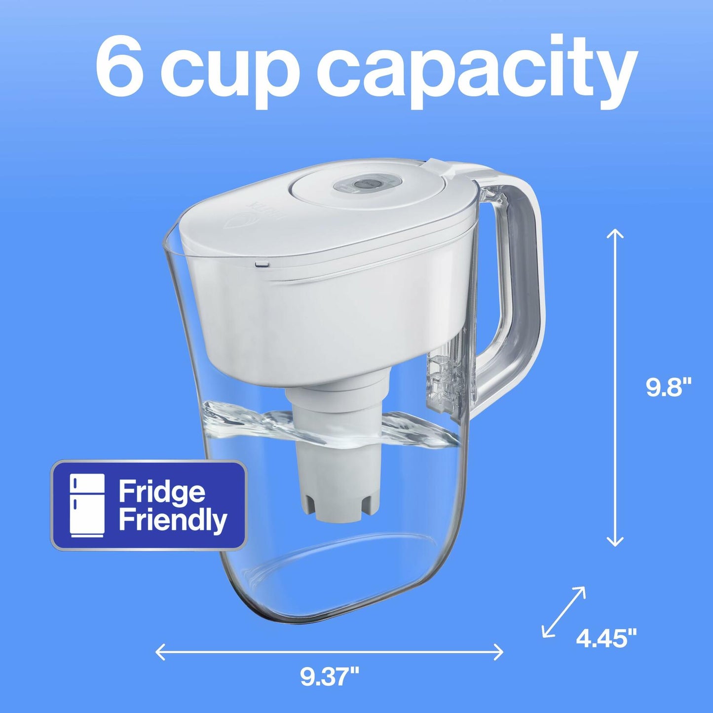 Brita Water Filter Pitcher 6-Cup White BPA-Free with 1 Standard Filter