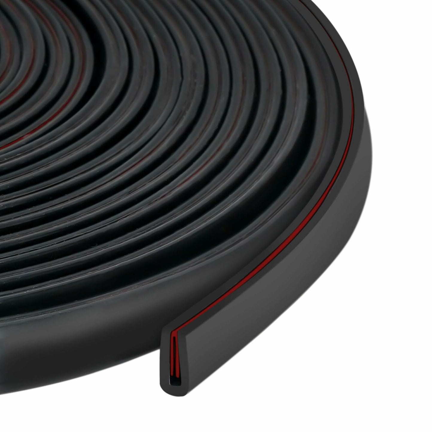 Orgthin Rubber Edge Trim U Channel 1/16" Black 10ft Self Adhesive Seal Strip