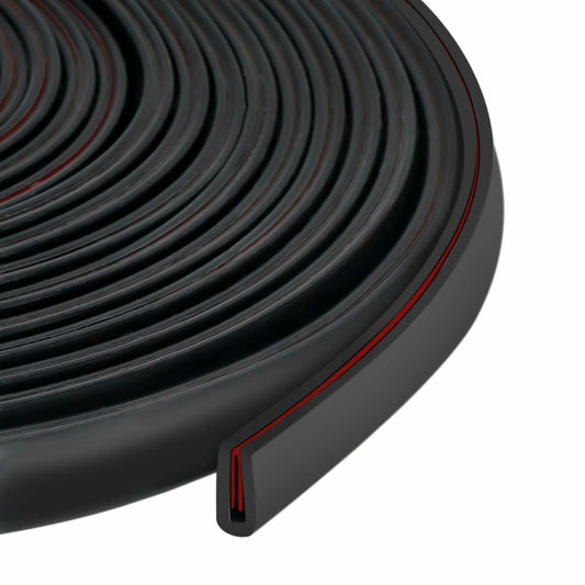 Orgthin Rubber Edge Trim U Channel 1/16" Black 10ft Self Adhesive Seal Strip