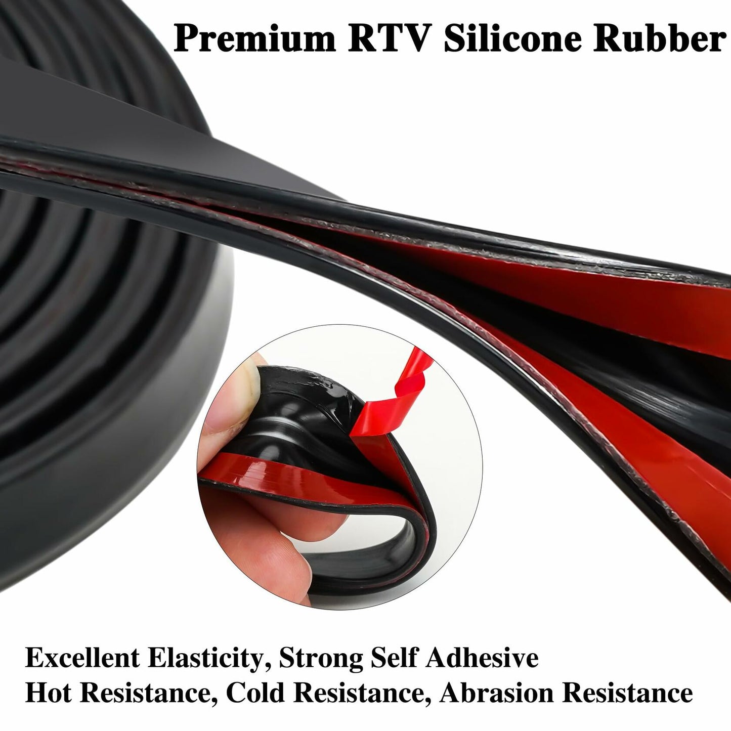 Orgthin Rubber Edge Trim U Channel 1/16" Black 10ft Self Adhesive Seal Strip