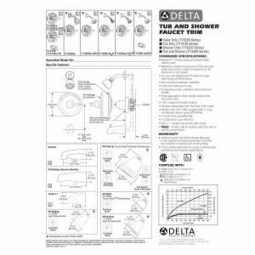 Delta Faucet T13420-PBSHCPD Classic Single-Handle 3-Spray Tub & Shower Faucet