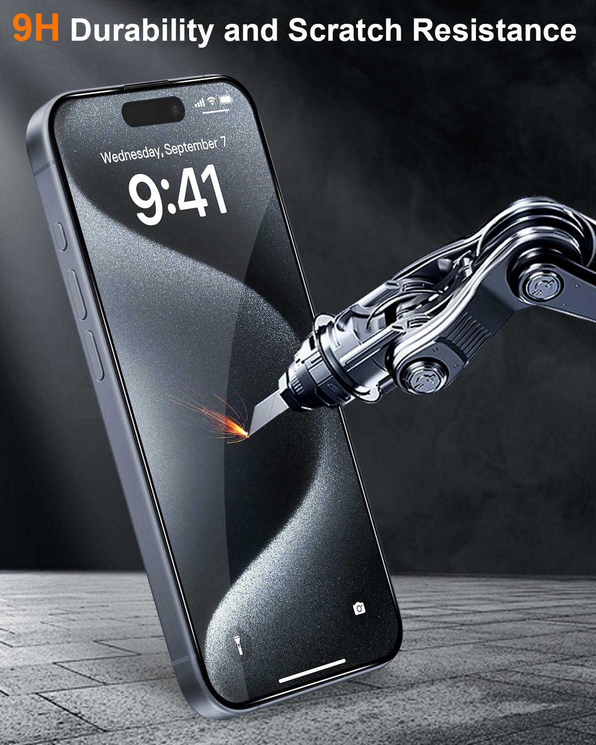 pocamax iPhone 16 6.1" Tempered Glass Screen Protector 2-Pack