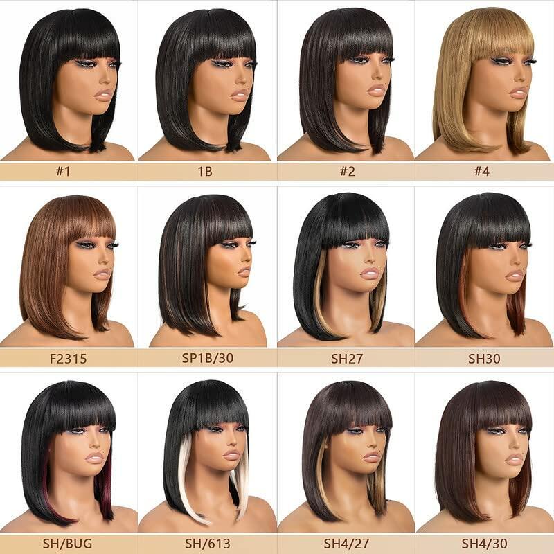 ToyoTress 14in SH613 Black Mix Off-White Bob Wig Synthetic Light Yaki Hair