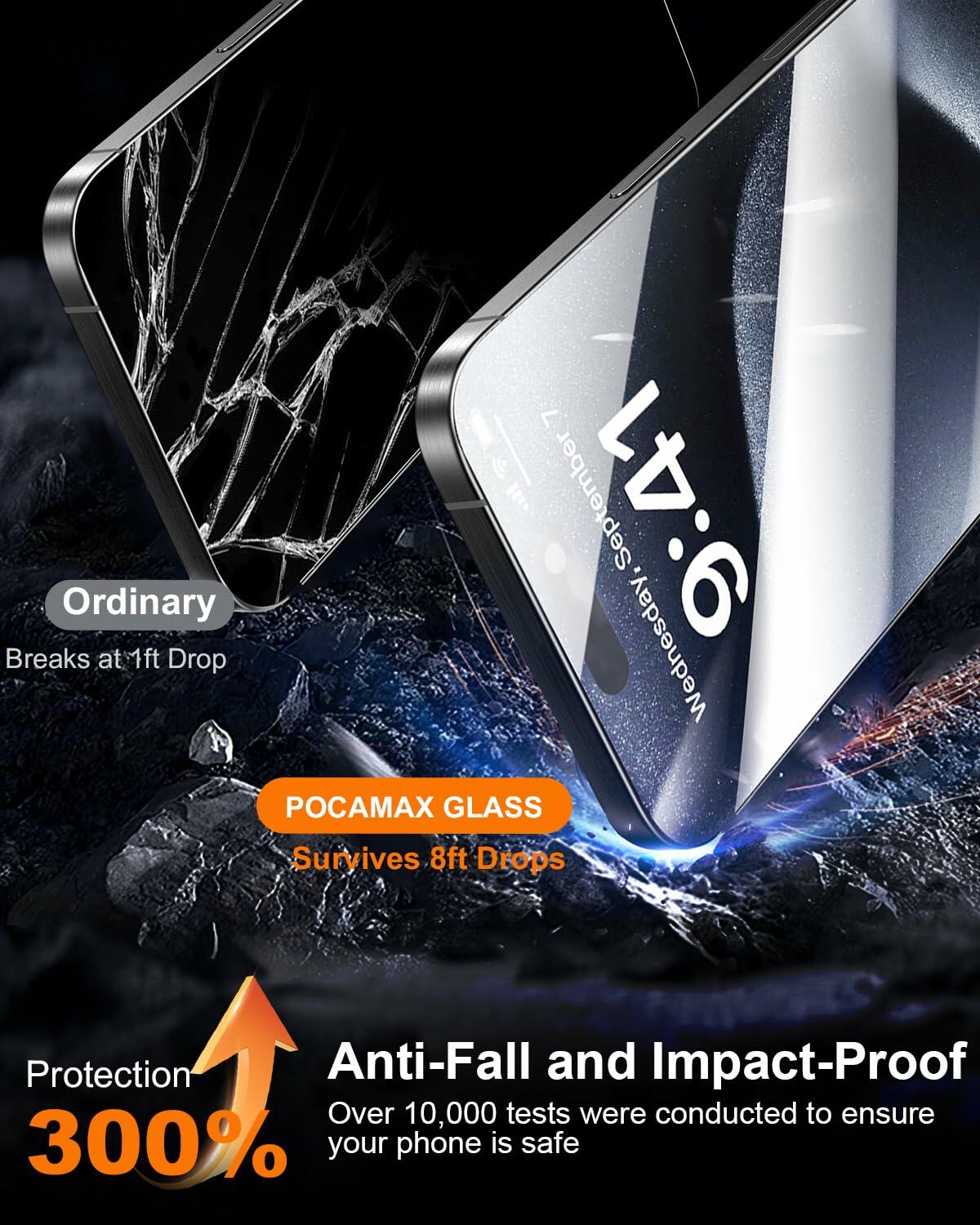 pocamax iPhone 16 6.1" Tempered Glass Screen Protector 2-Pack