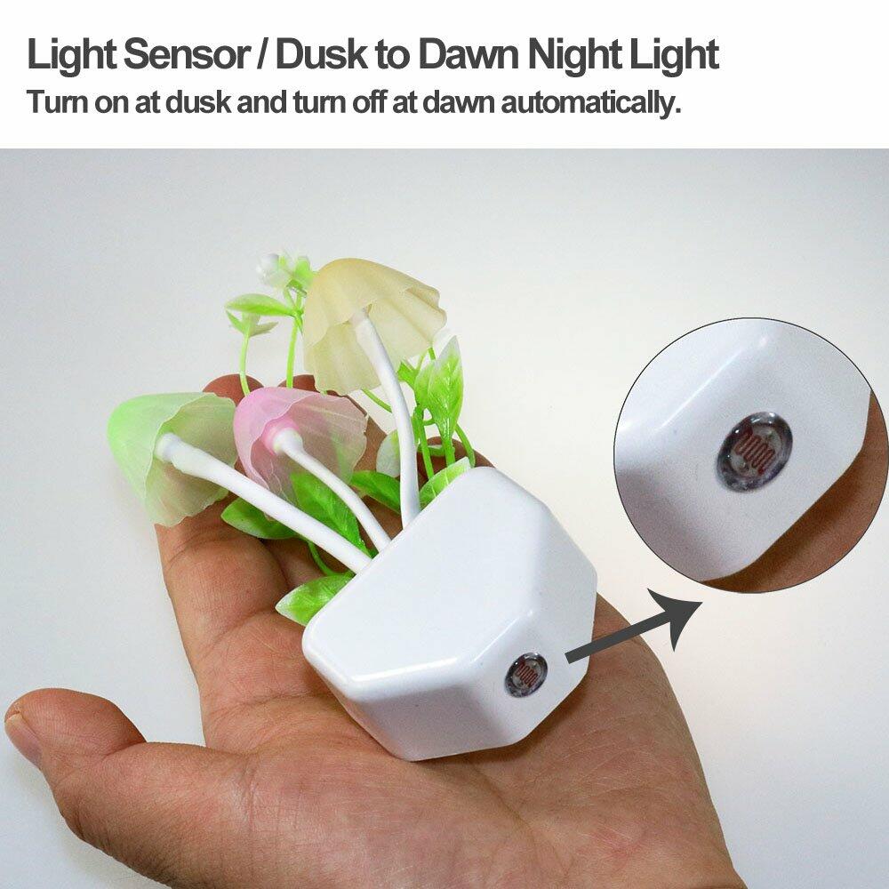 AUSAYE LED Mushroom Night Light Color Change Sensor Plug-in 1 Pack