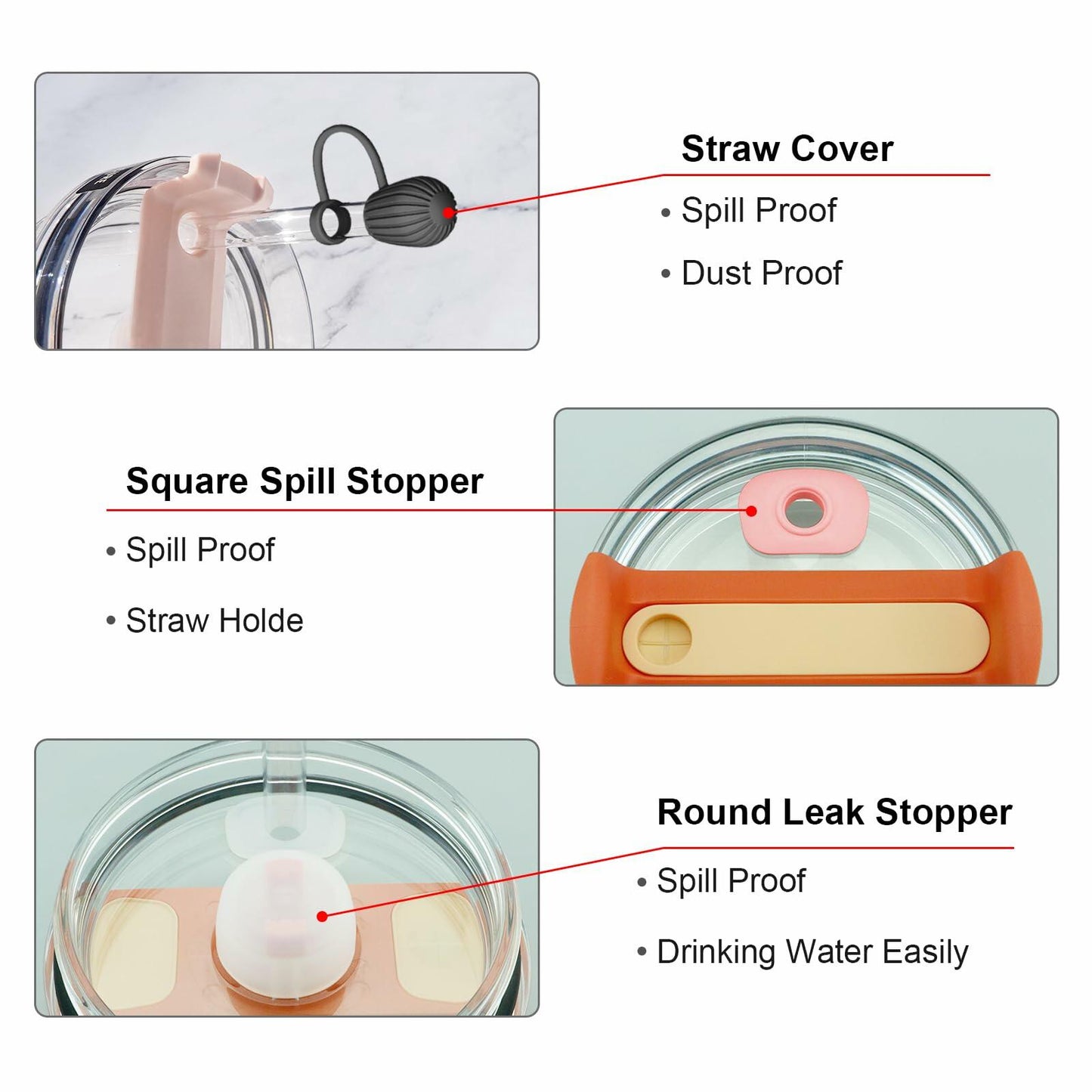 Alwenid Silicone Stopper Boot for Stanley 30oz 40oz Tumbler Leak Proof
