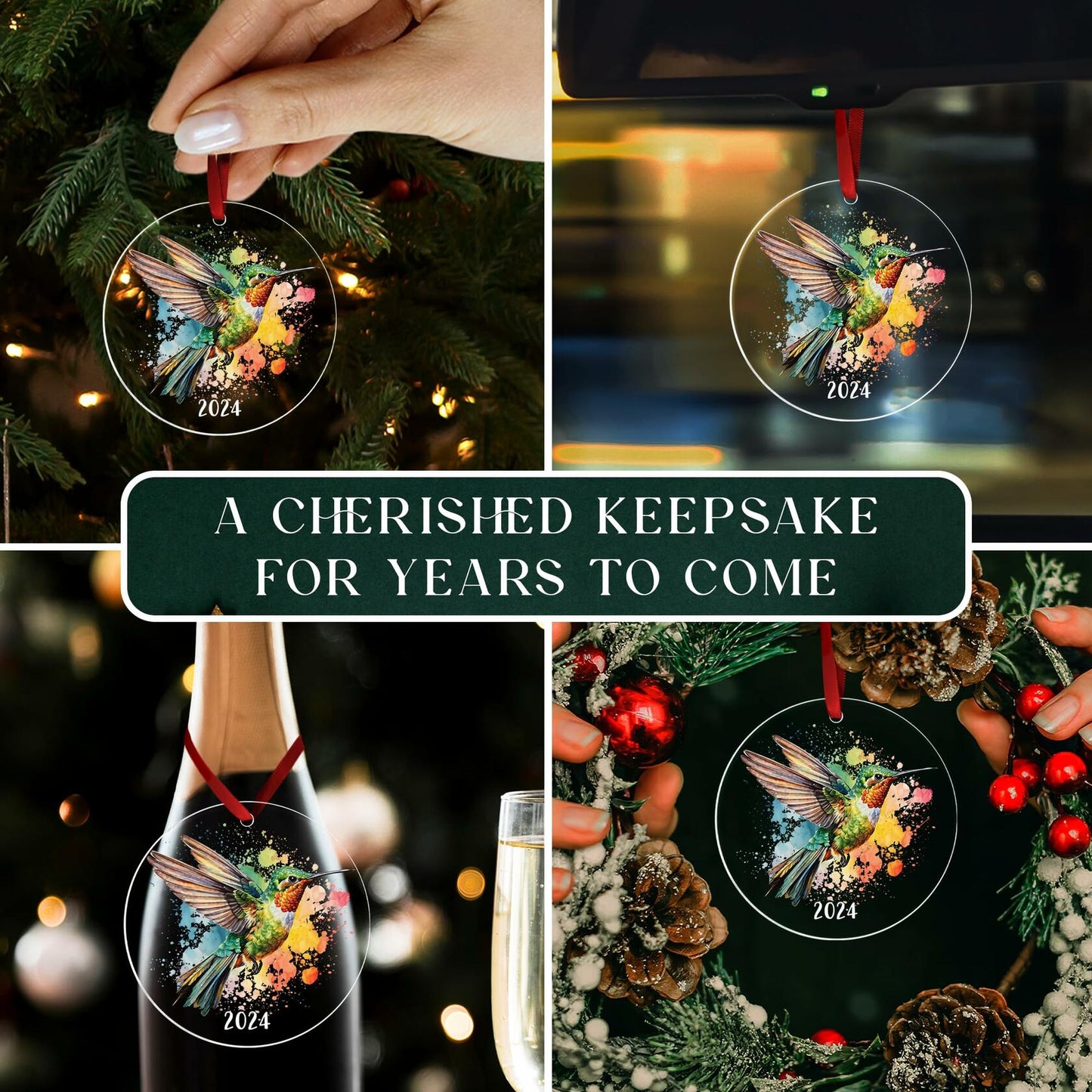 Hummingbird Christmas Tree Ornament - Holiday Decor, Perfect Xmas Gift