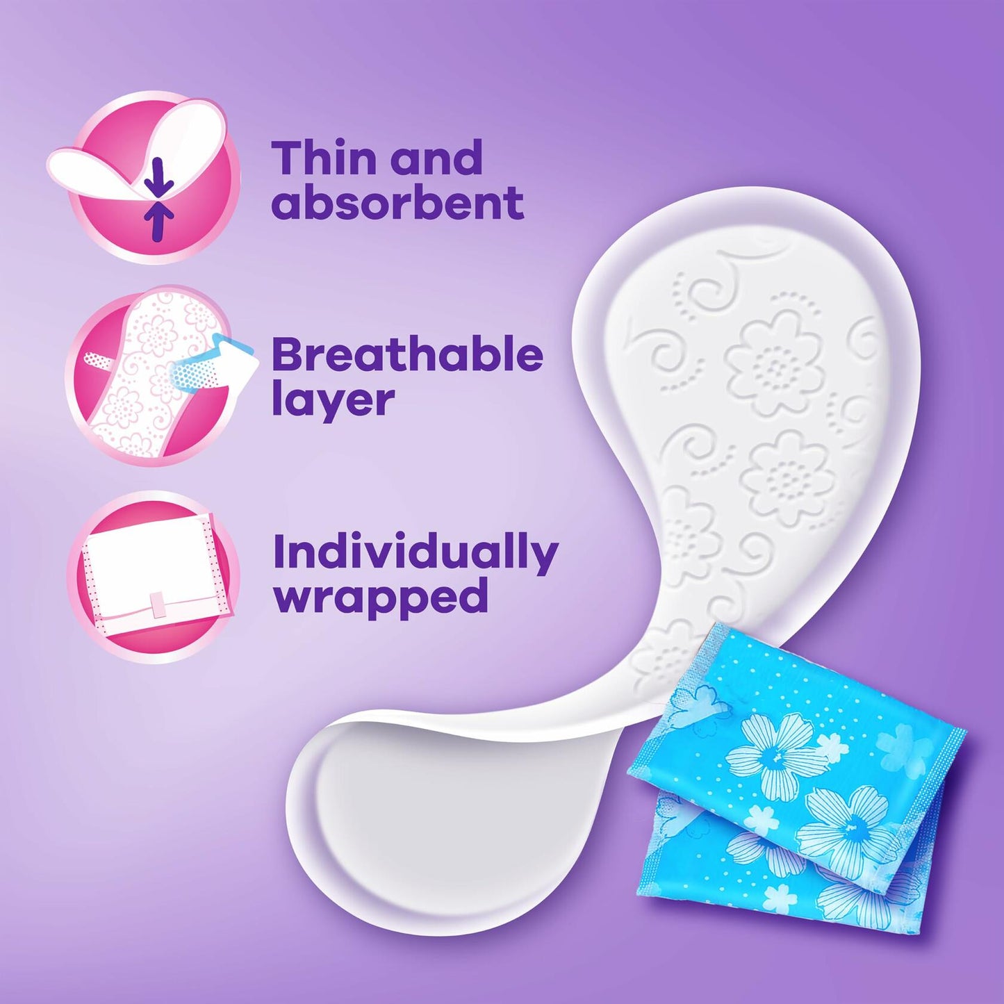 Always Thin Daily Panty Liners for Women 162 Count Light Absorbency Unscented
