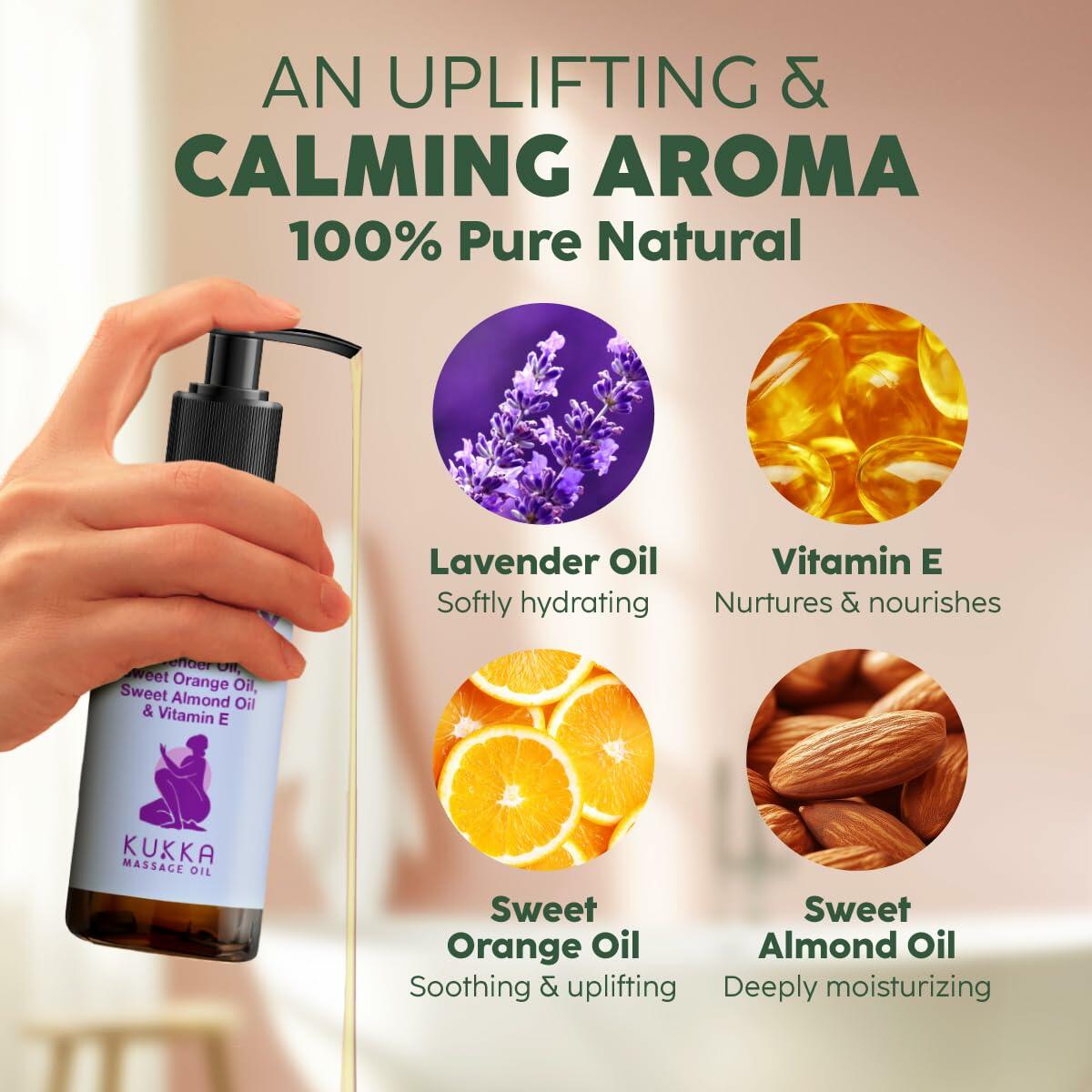 Kukka Aromatherapy Massage Oil Lavender Orange Natural SPA Relaxing 6.76oz
