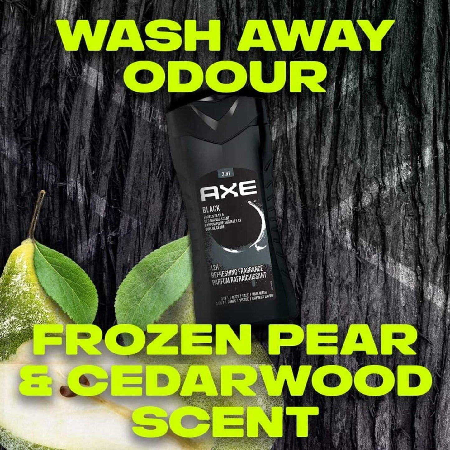 AXE Black 3-in-1 Body Face Hair Wash Frozen Pear & Cedarwood 8.4oz