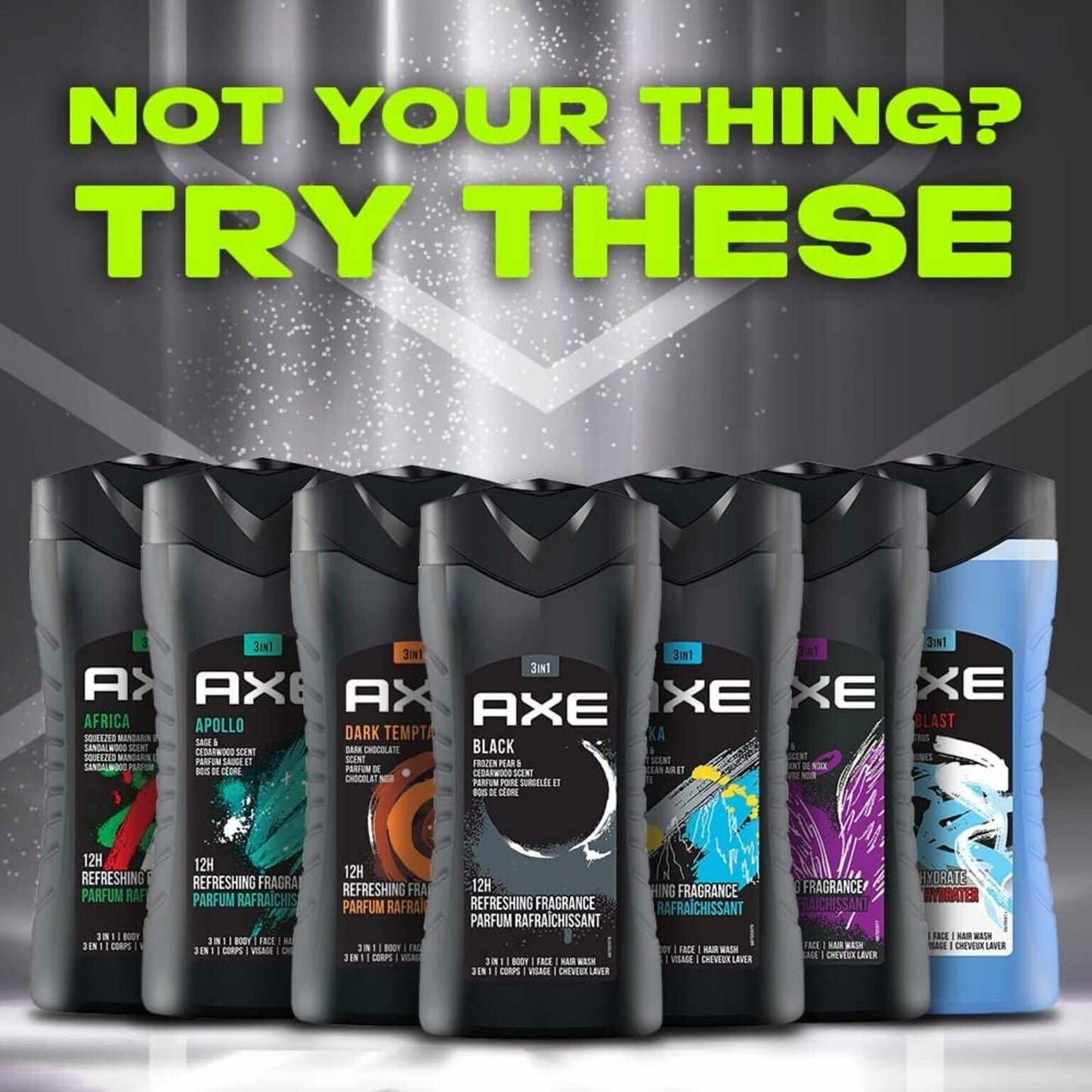 AXE Black 3-in-1 Body Face Hair Wash Frozen Pear & Cedarwood 8.4oz