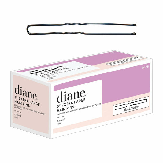 Diane 3" Black U-Shaped Hair Pins for Women, 1 lb Approx. 400 Pins