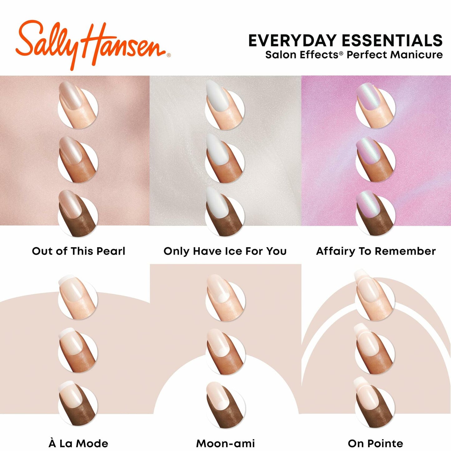 Sally Hansen Salon Effects Perfect Manicure Moon-Ami OV161 24 Oval Nails