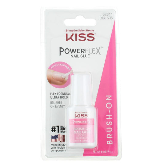 Kiss Powerflex Brush On Nail Glue 0.17oz Pack of 6 - Ultra Hold Fast Dry