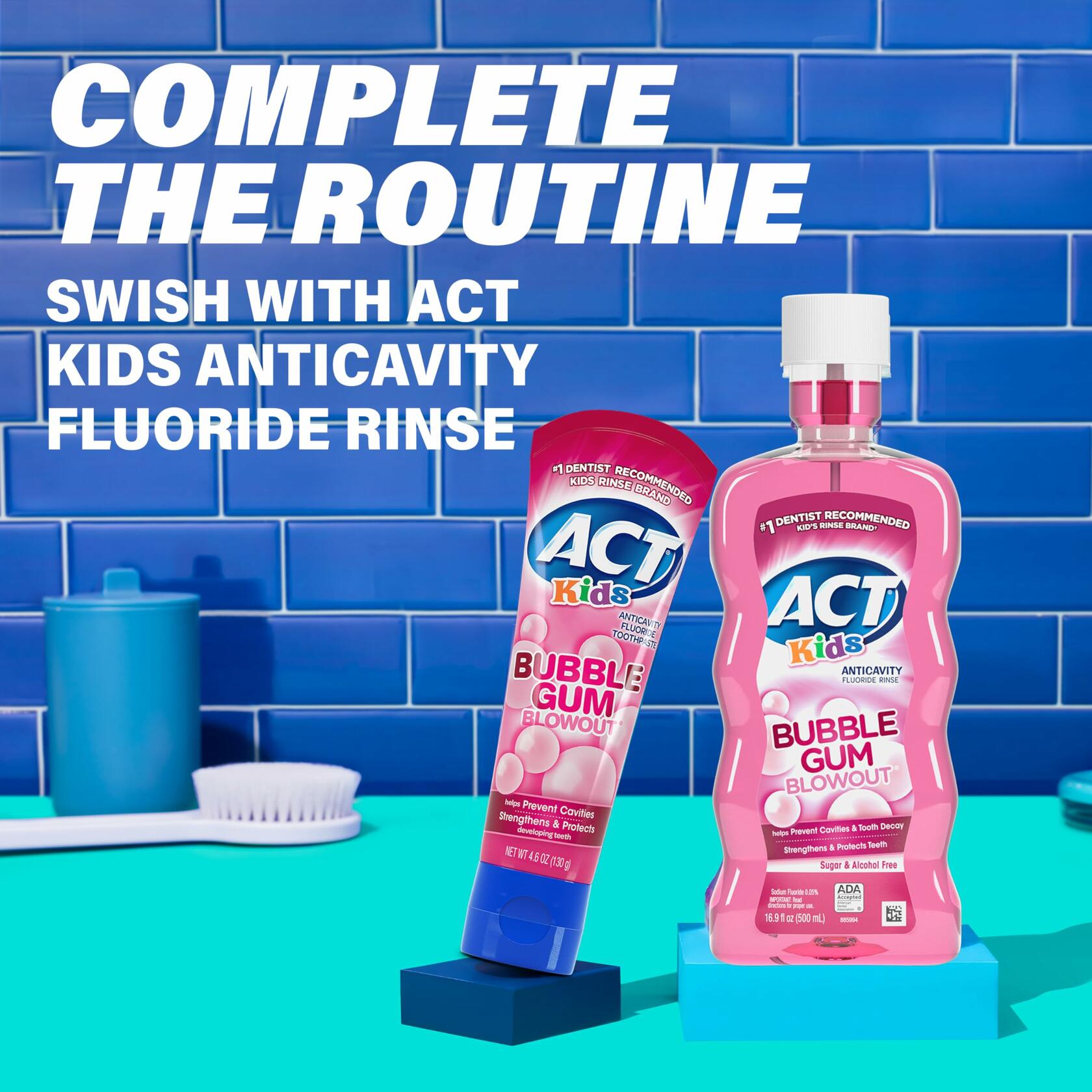 ACT Kids Anticavity Fluoride Toothpaste Bubble Gum Blowout 4.6 oz New