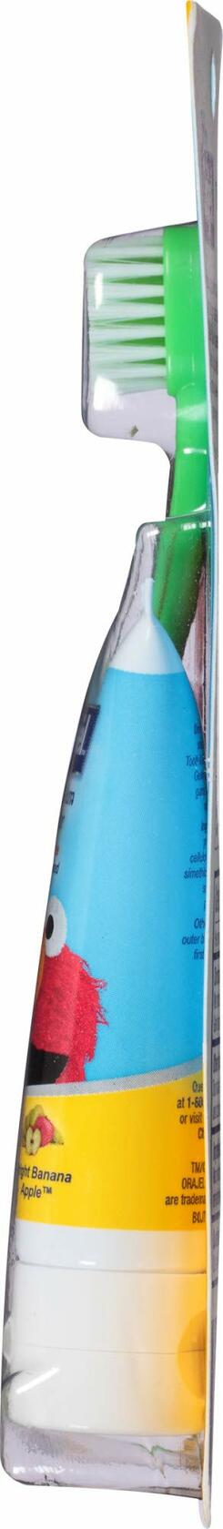 Orajel Baby Elmo Tooth & Gum Cleanser with Toothbrush Apple Banana 1oz New